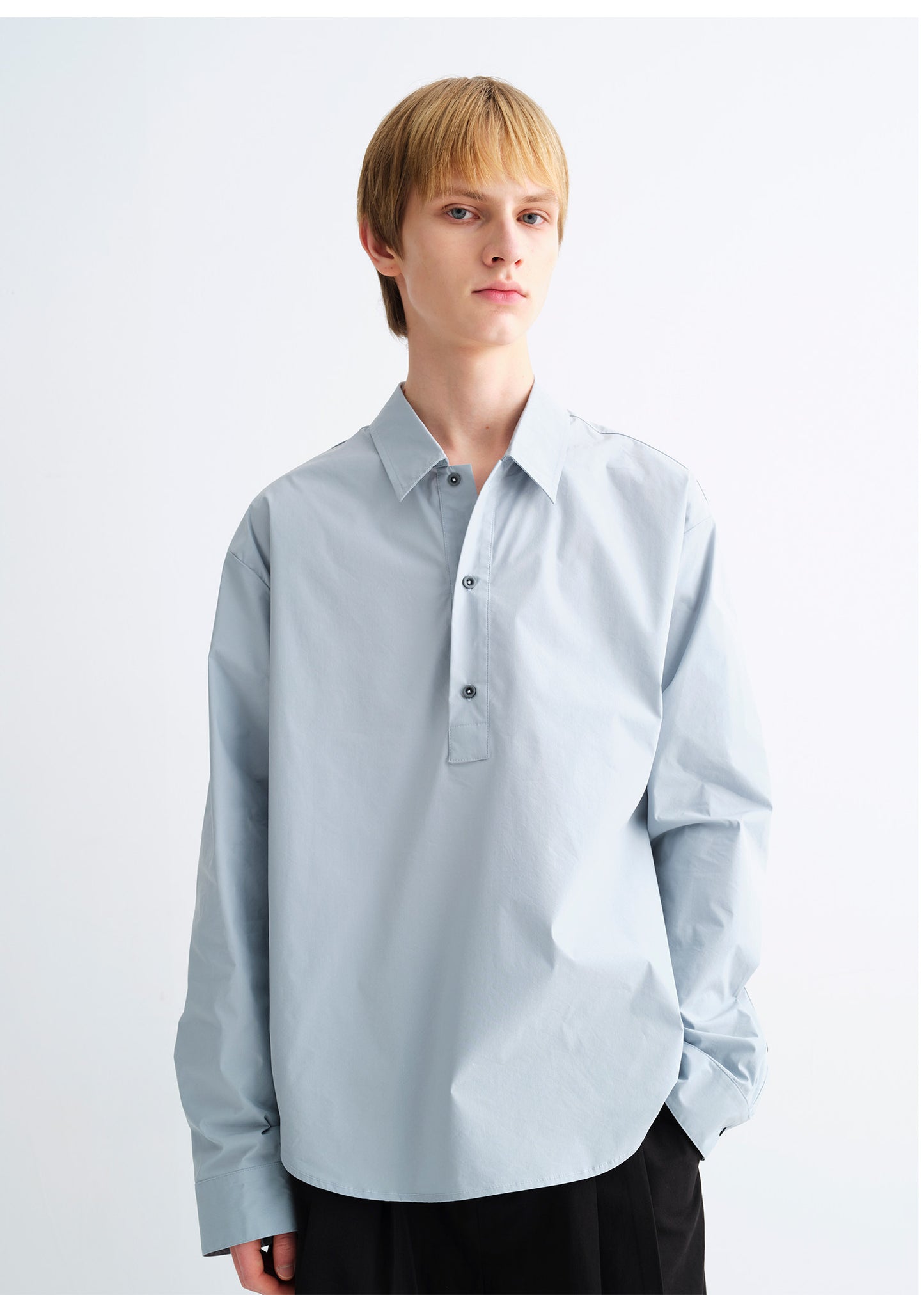 Solid-Color Cotton-Blend Shirt