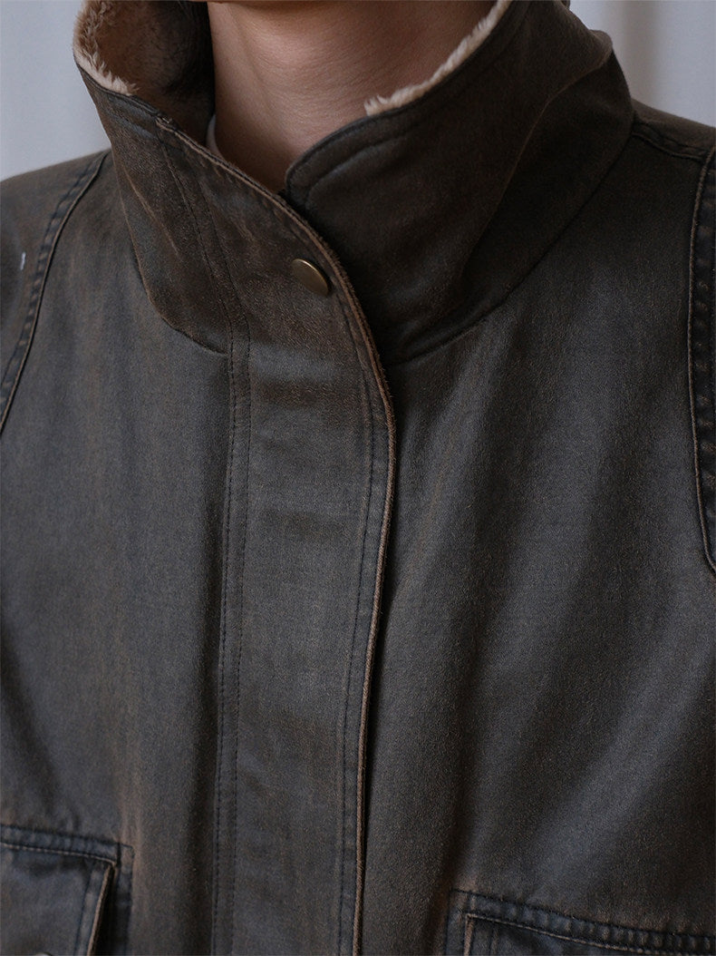 Retro-washed bomber jacket