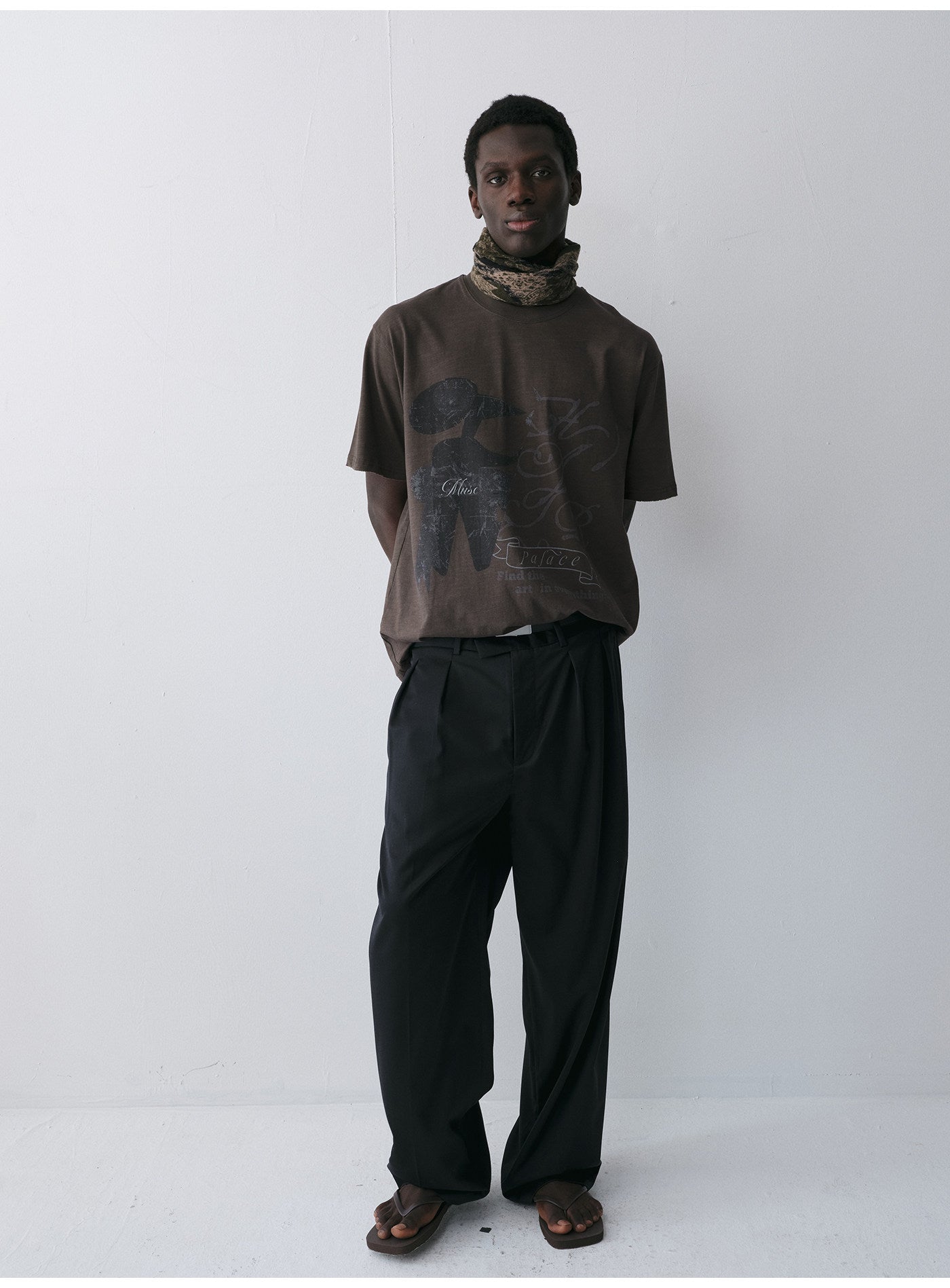 Wool Double-Pleated Casual Pants