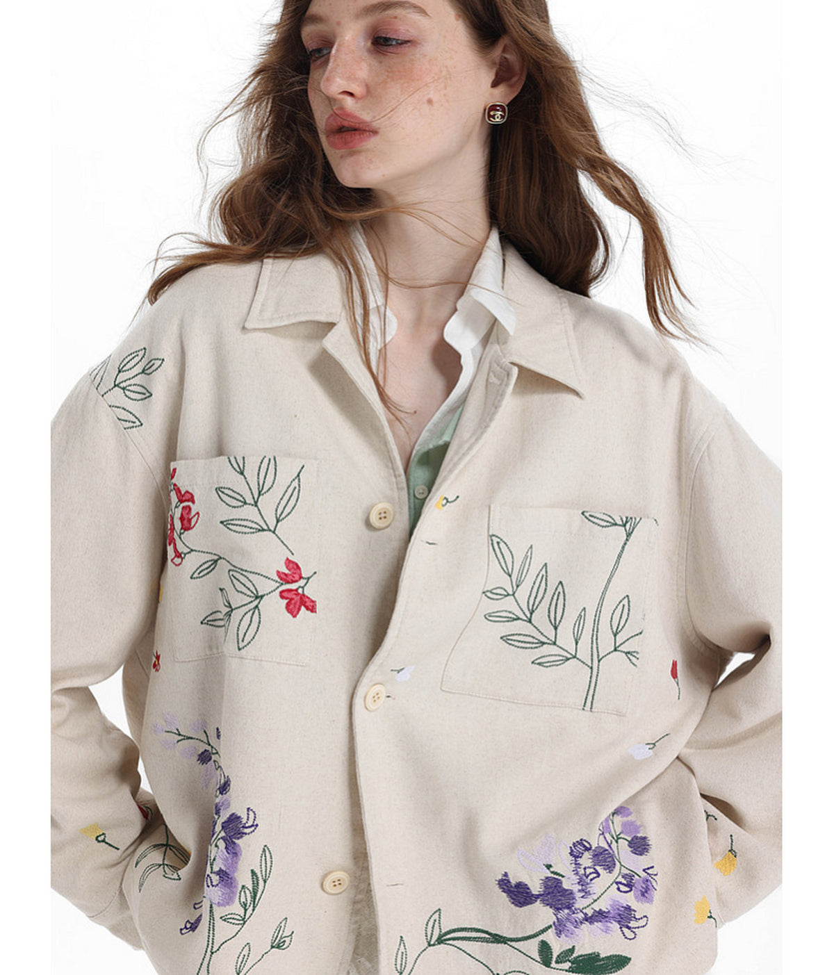 All-Over Embroidered Linen-Blend Jacket