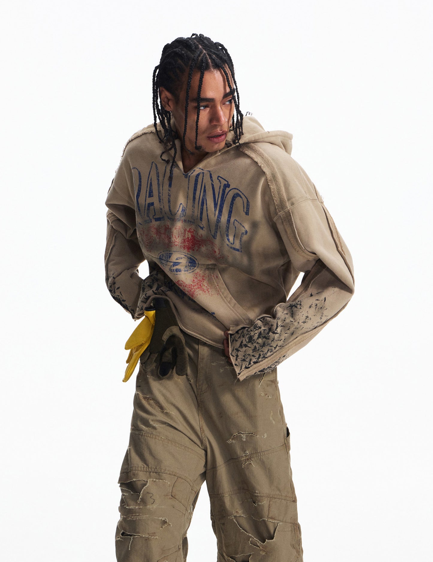 Racing Print Hooded Sweatshirt