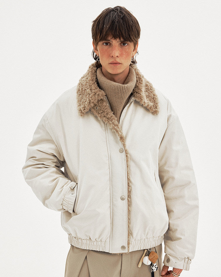 Premium Lambswool Collar Cotton Jacket