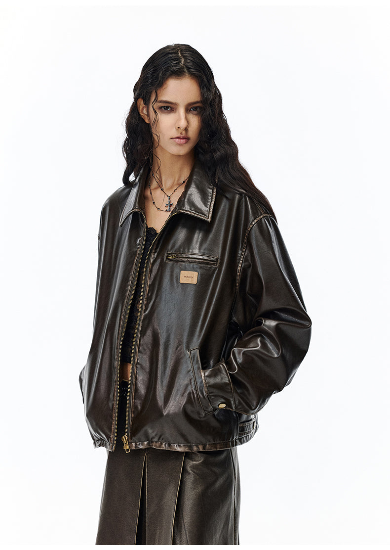 Vintage PU Leather Jacket