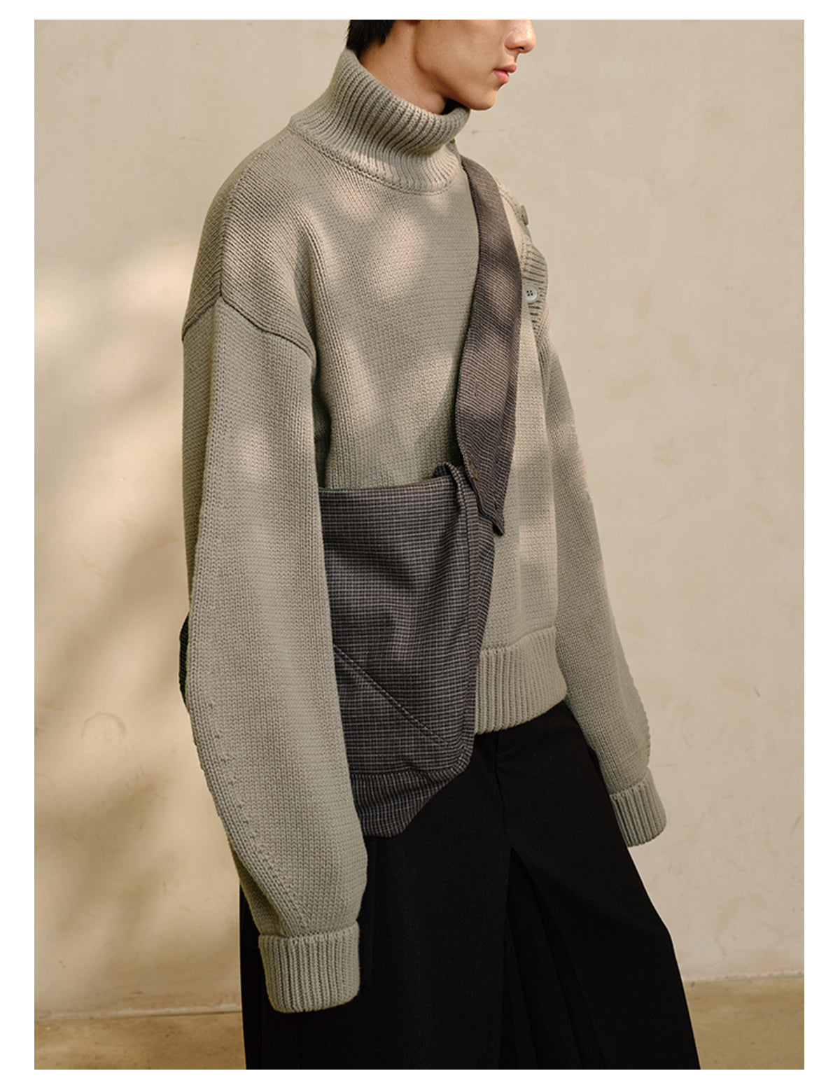 Scimitar Sleeve Turtleneck Sweater