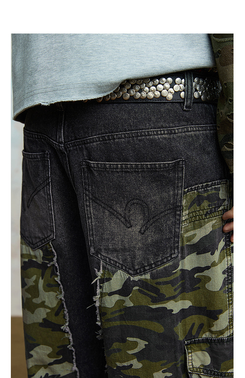 Bumper design denim pants