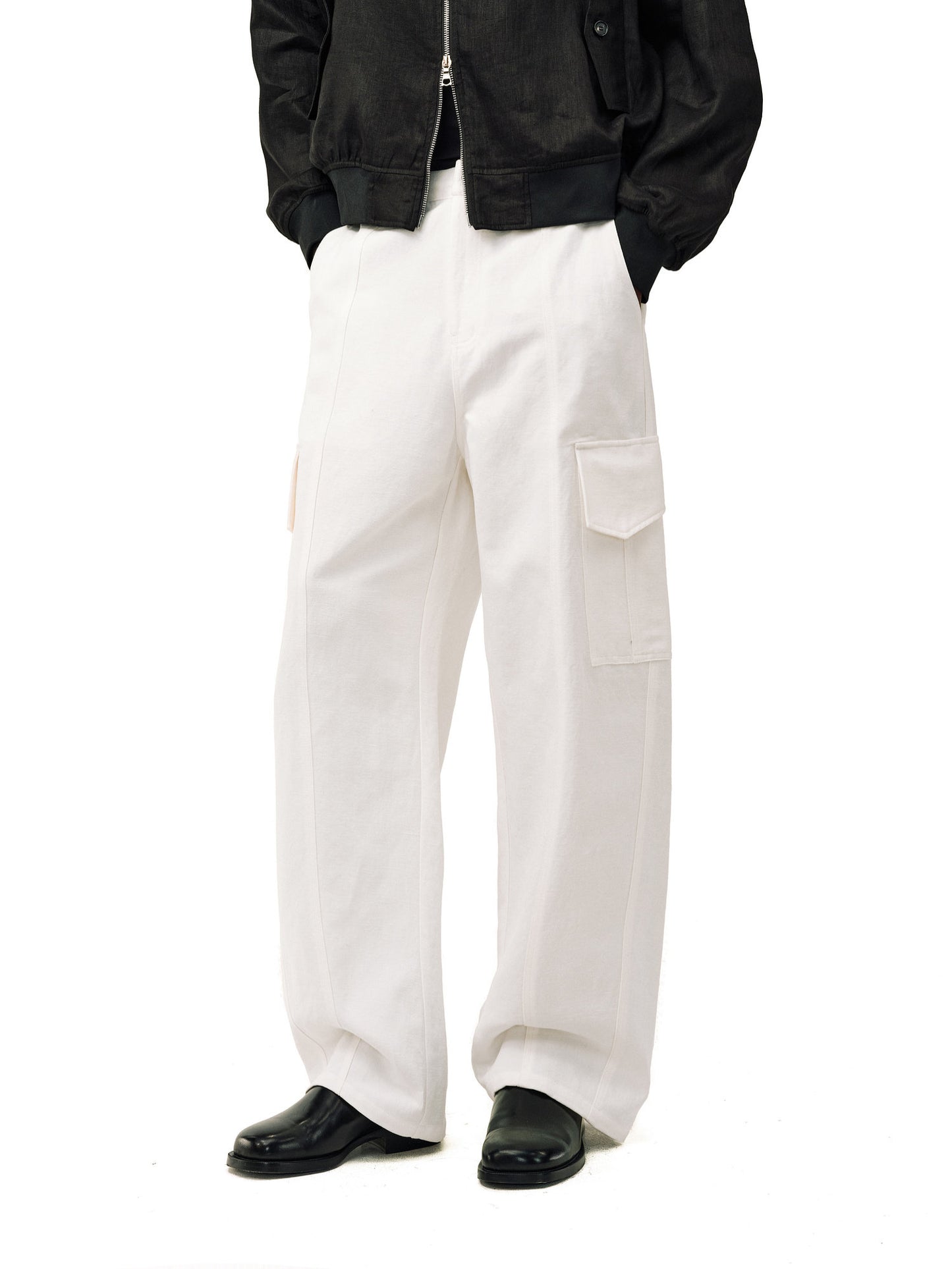 Curved-Leg Cargo Pants