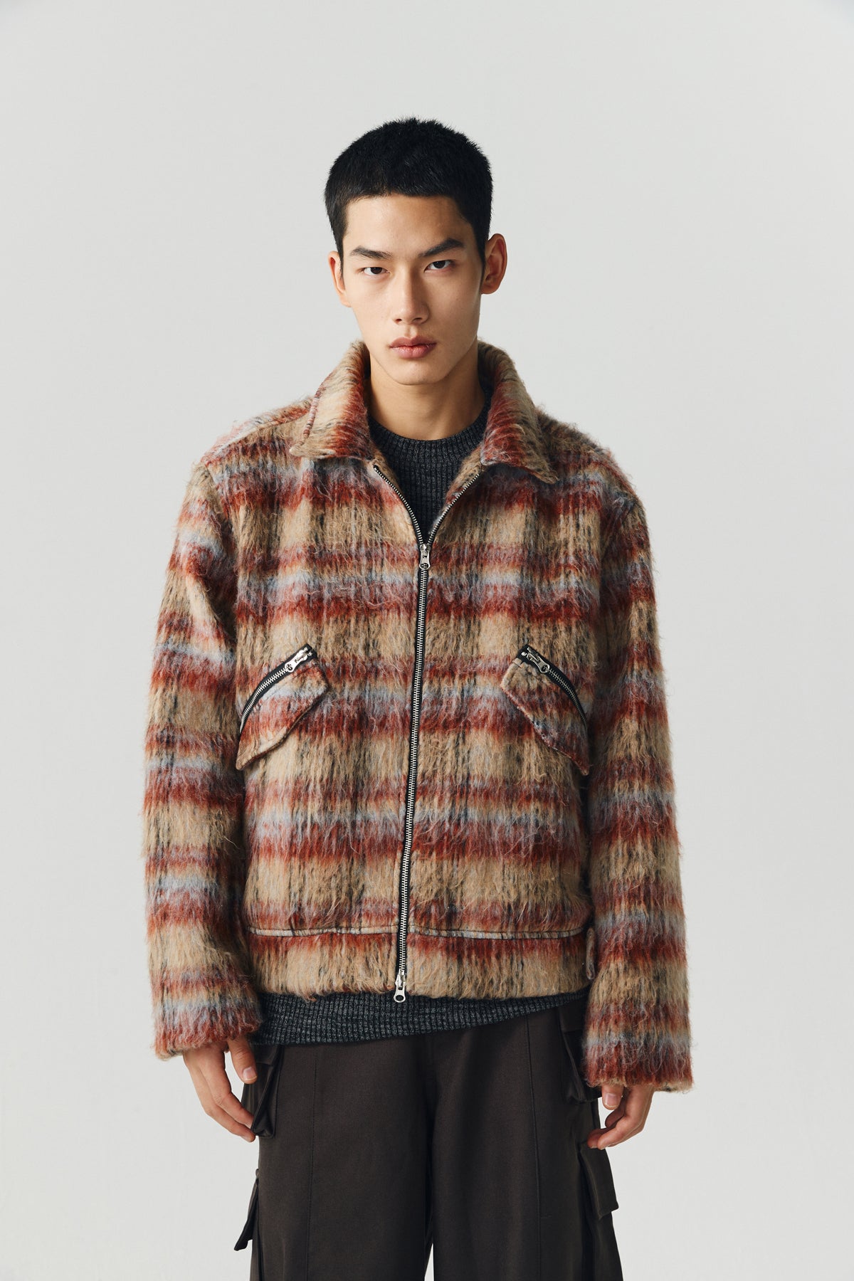 Gradient Check Wool Jacket