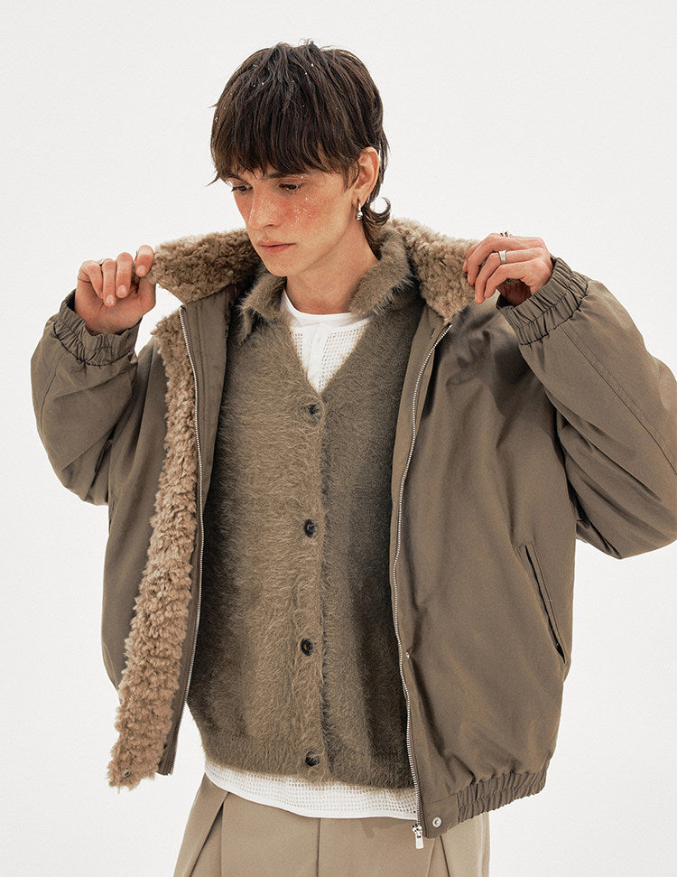 Premium Lambswool Collar Cotton Jacket