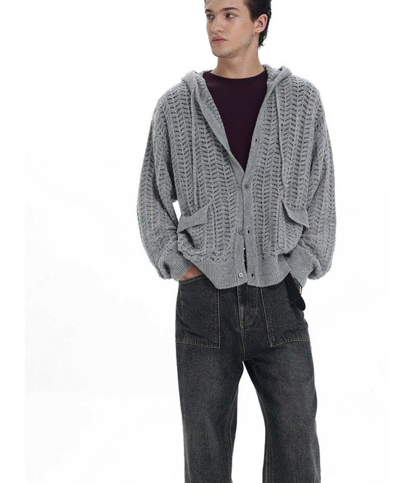 Lightweight Hooded Sweater Jacket