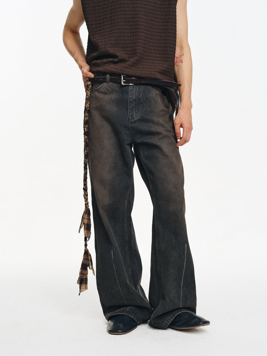 Distressed A-Line Jeans