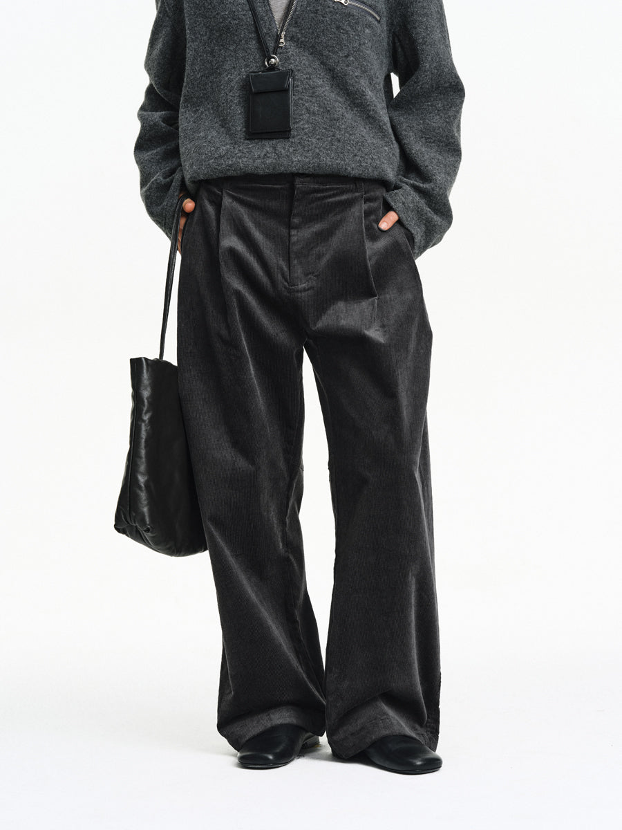 Double-Pleated Casual Pants