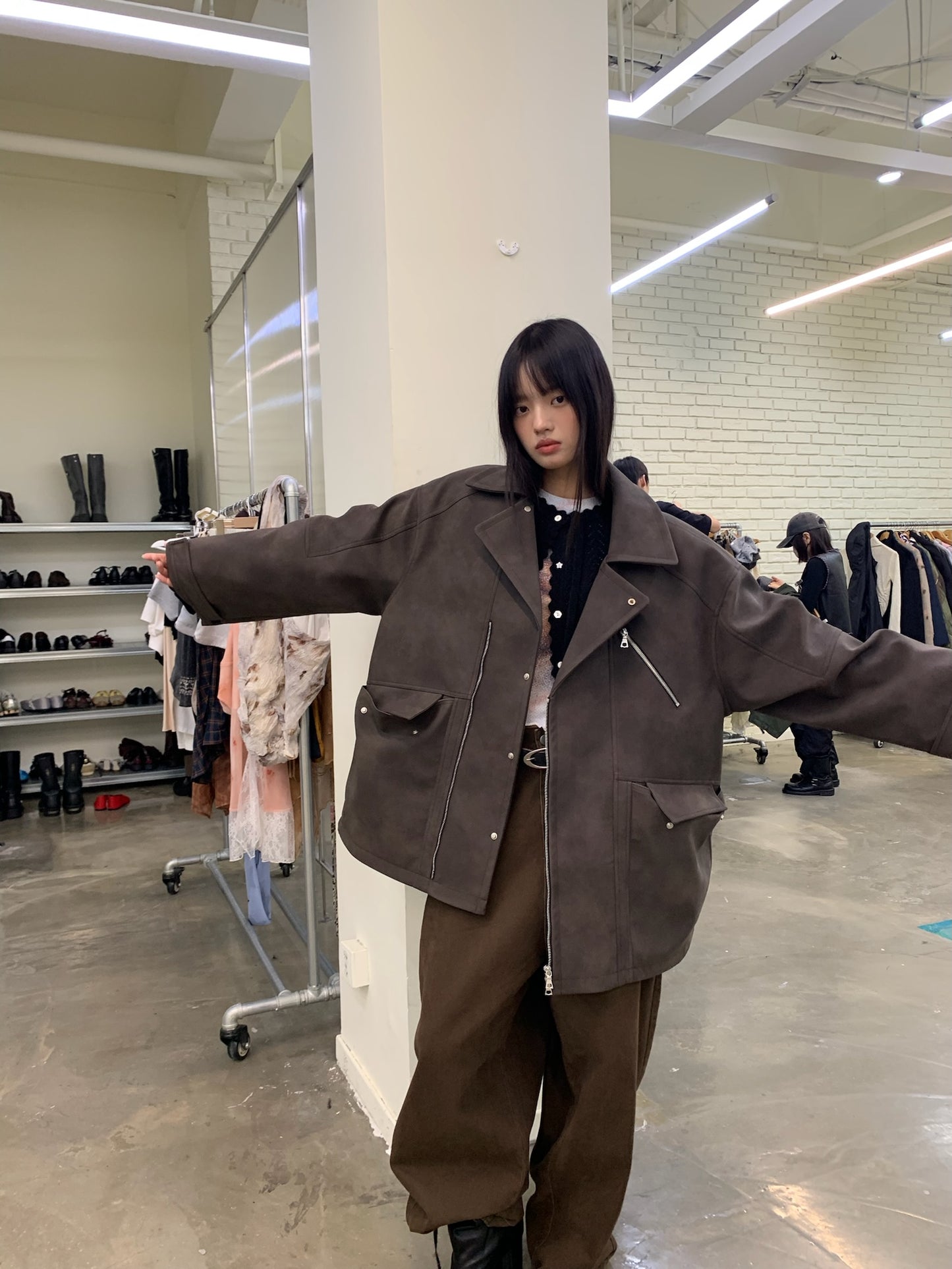 Oversized mid-length jacket