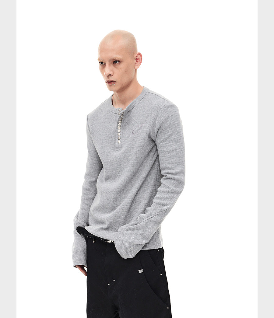 Button-Down Waffle T-Shirt