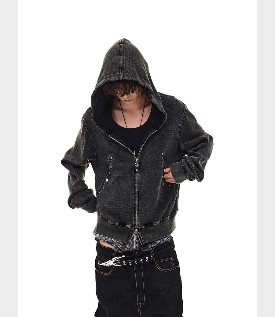 Custom Rivet Zipper Sweatshirt