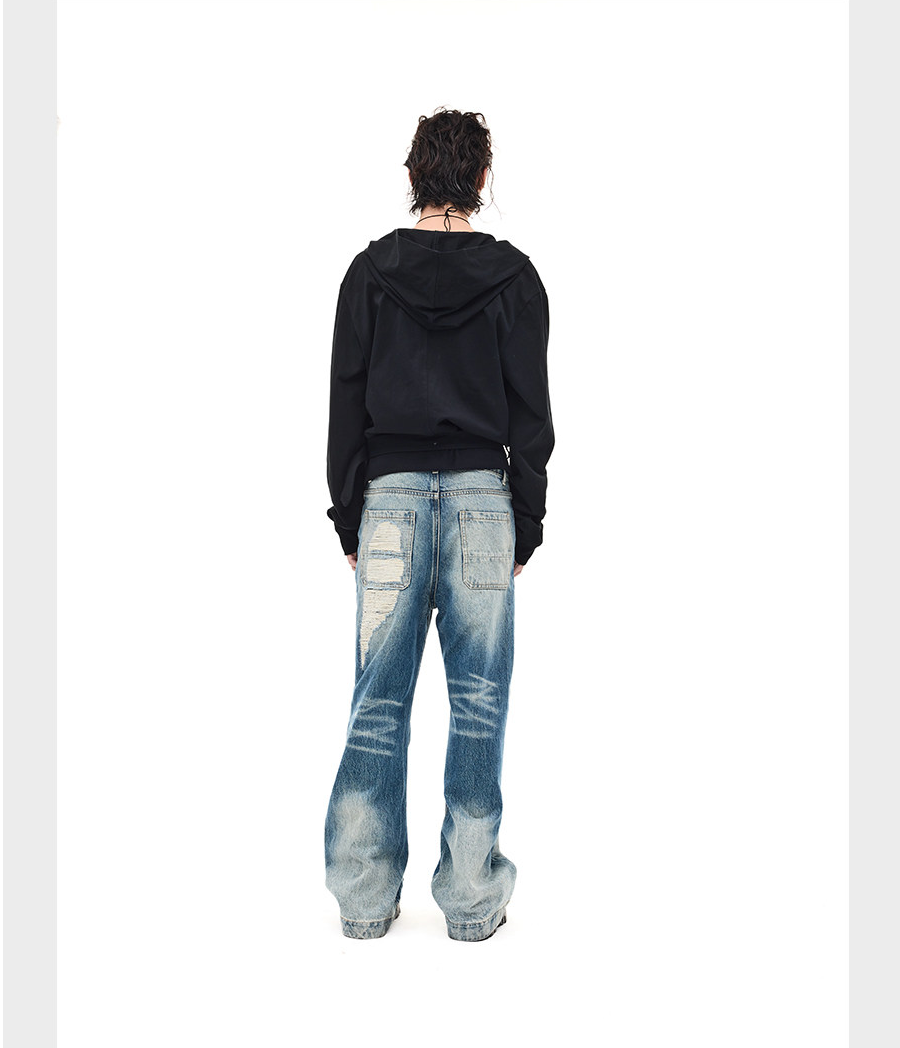 Removable Strap V-Neck Hoodie