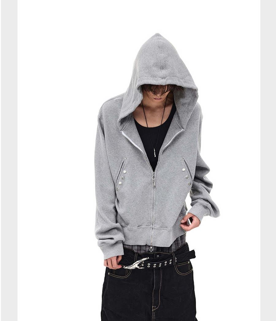 Custom Rivet Zipper Sweatshirt