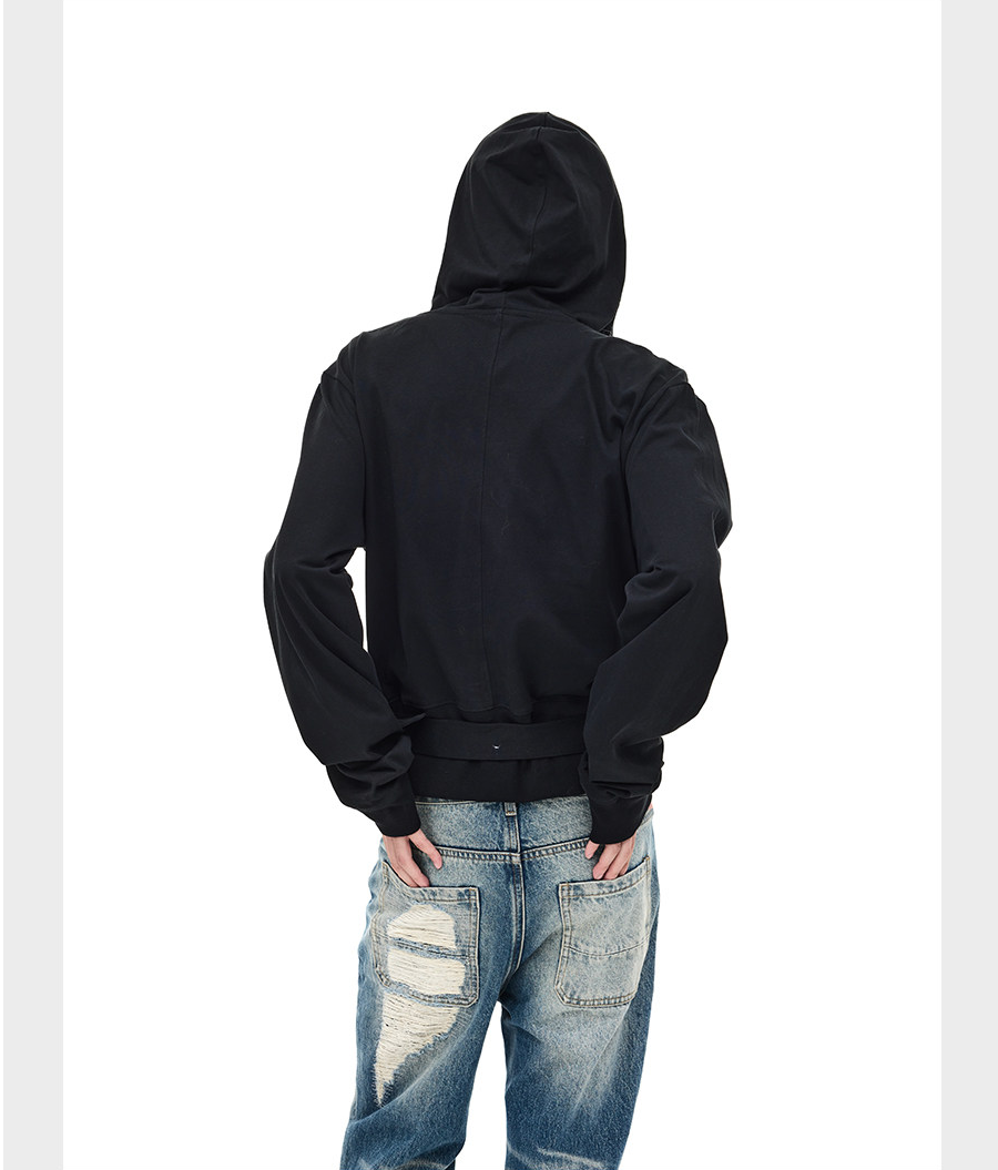 Removable Strap V-Neck Hoodie