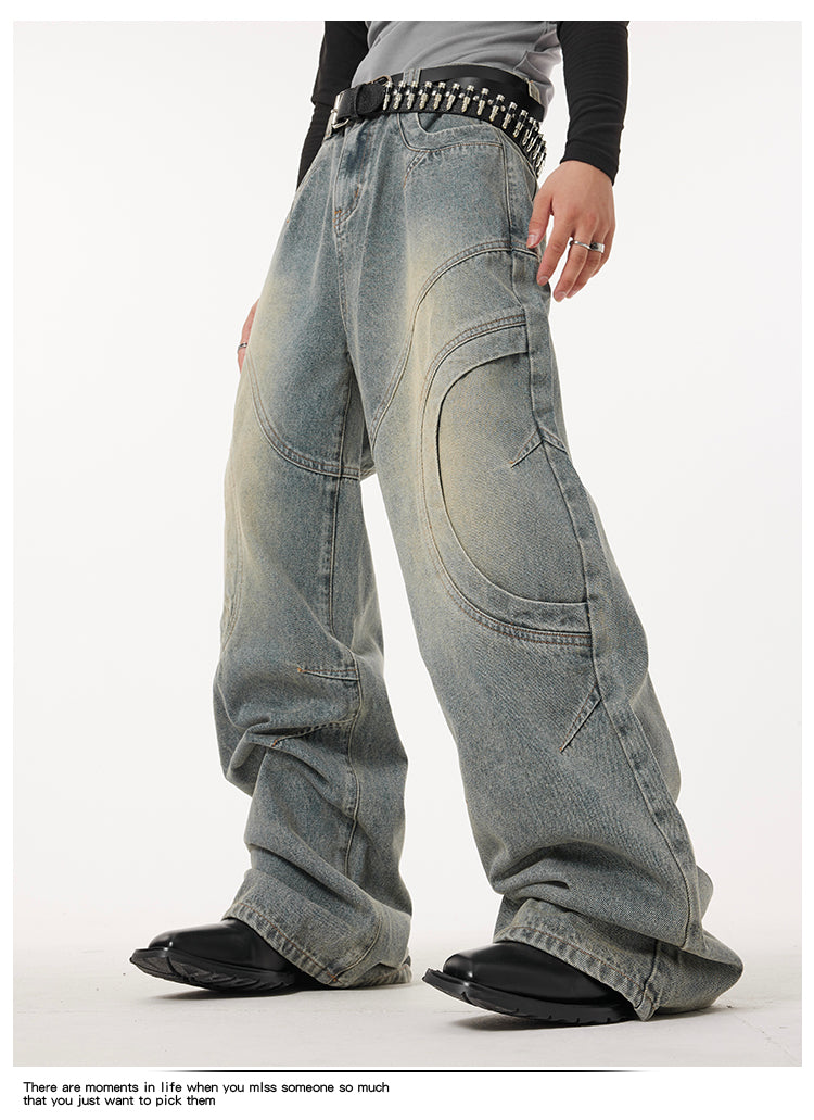 Original Design Curved Flush Straight Jeans