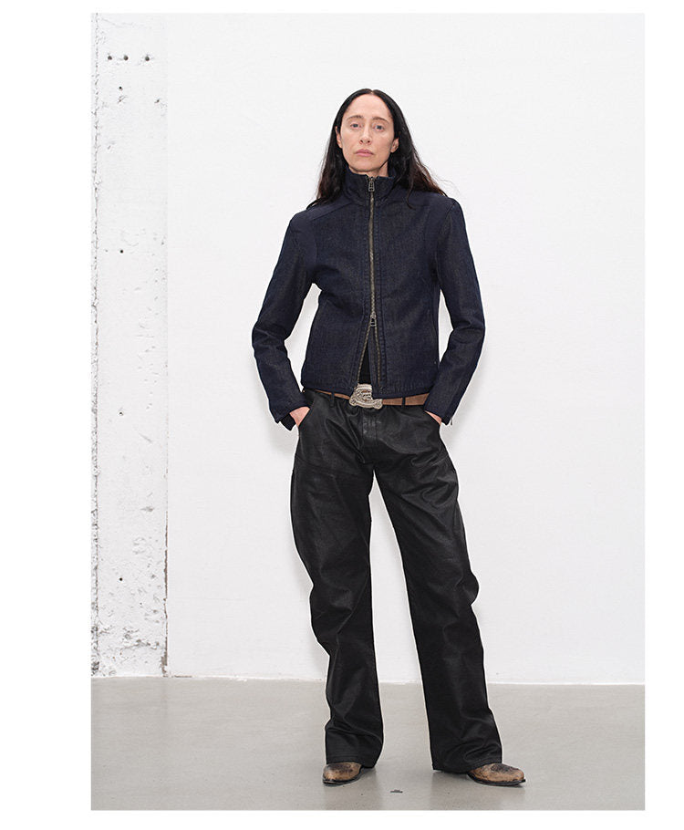 Hand-Waxed Slim-Fit Casual Pants