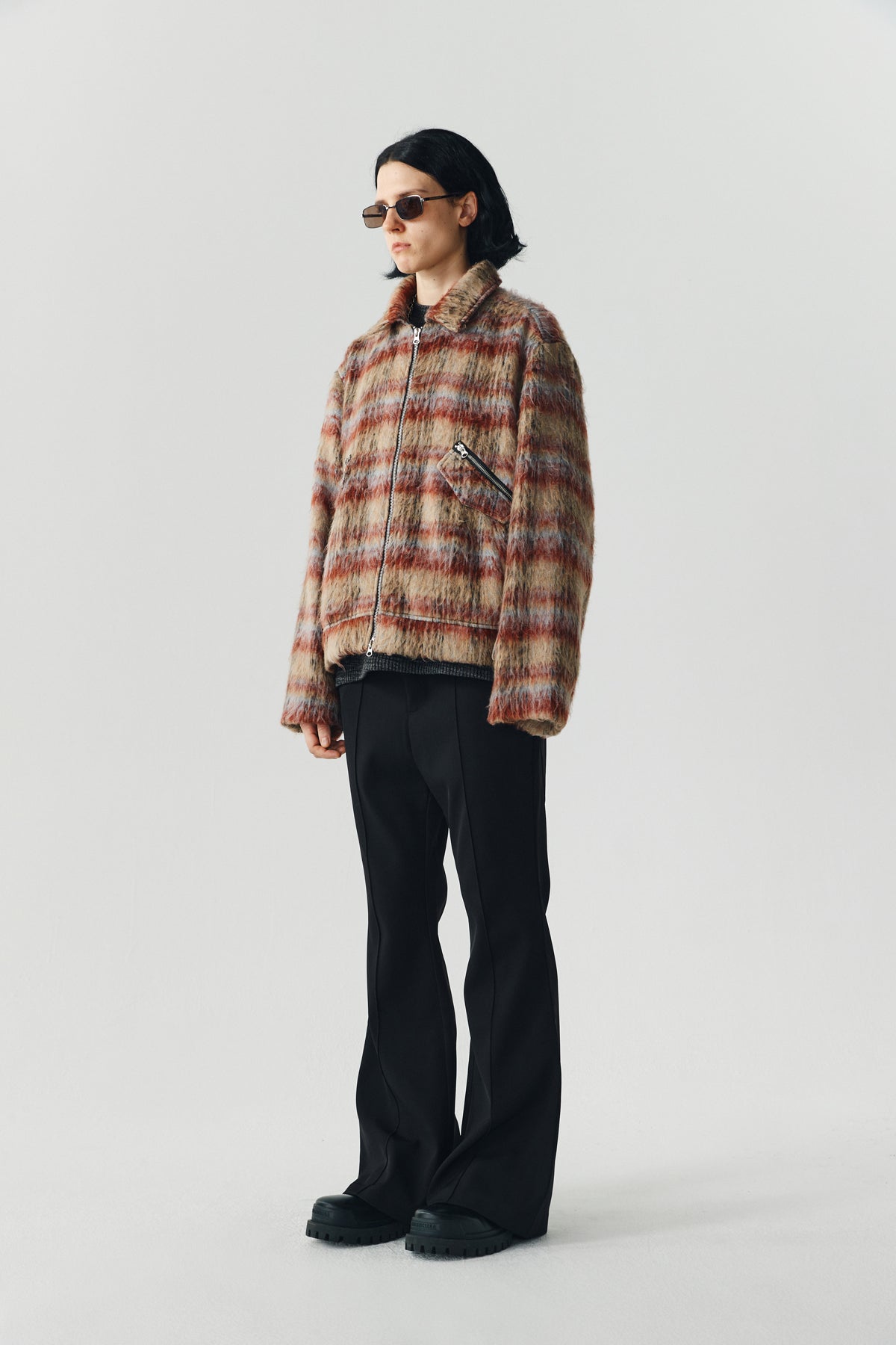 Gradient Check Wool Jacket