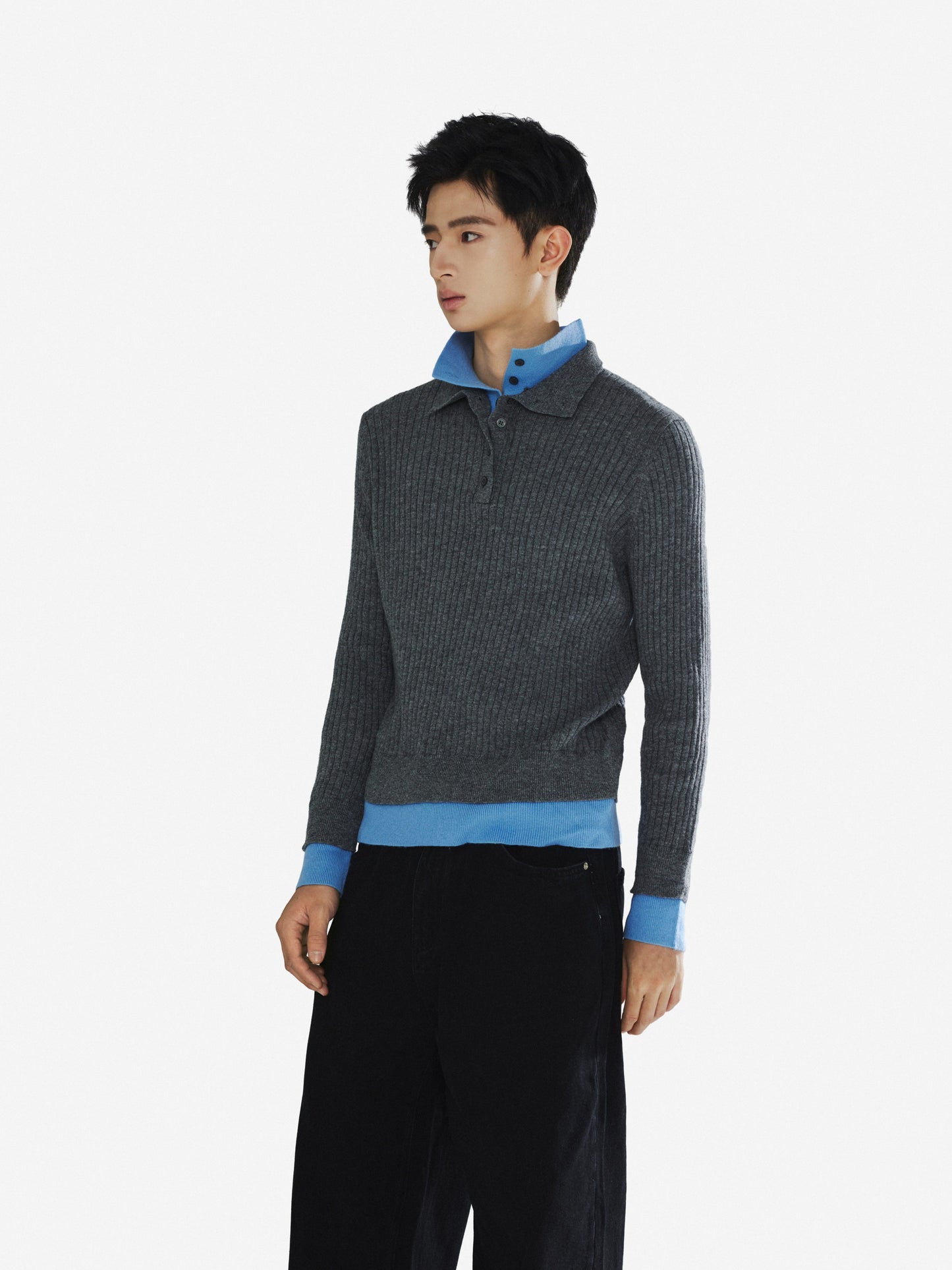 Fake Two-Piece Double-Neck Sweater