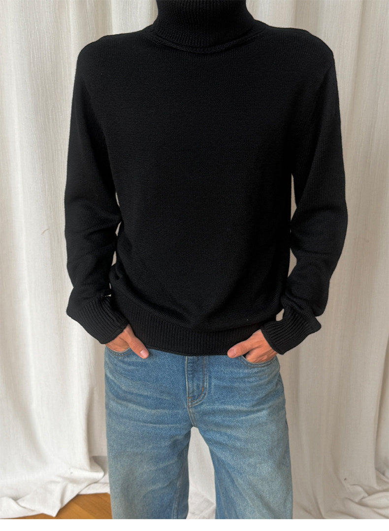 Thick Wool Blend High-Neck Sweater