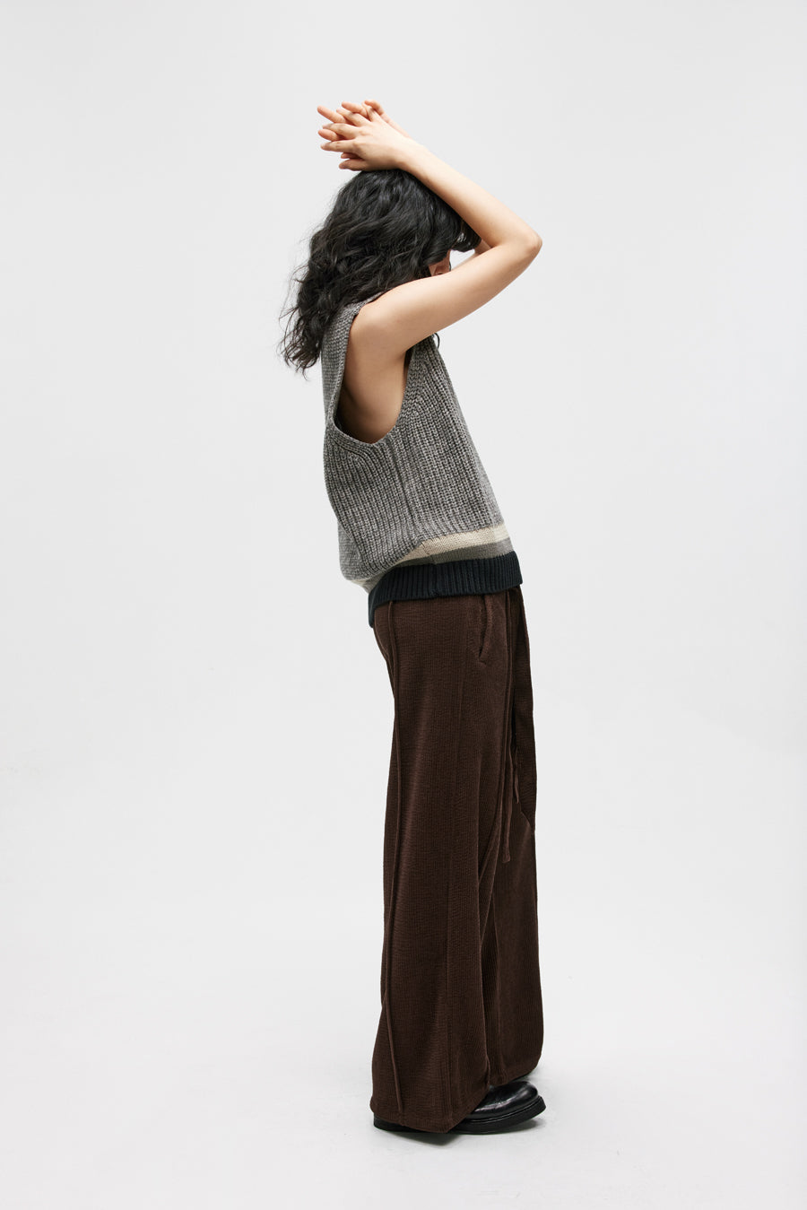 Double Belt Center Seam Wide Pants