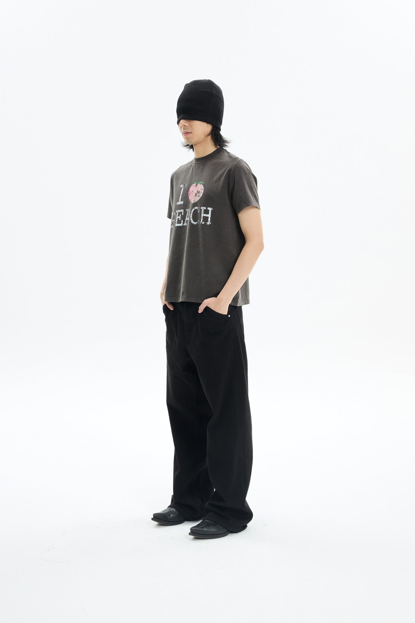 Peach Wash Print T-Shirt