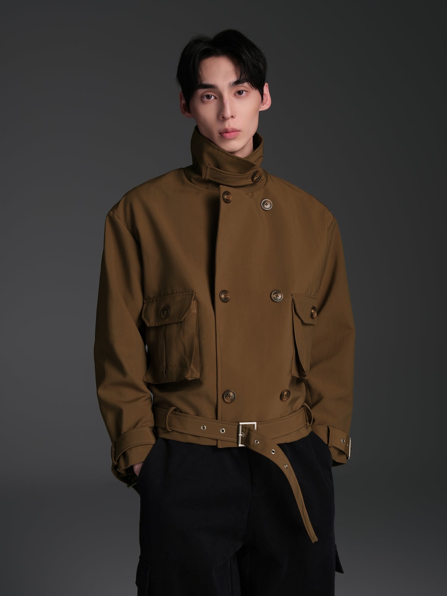 Short wide trench coat