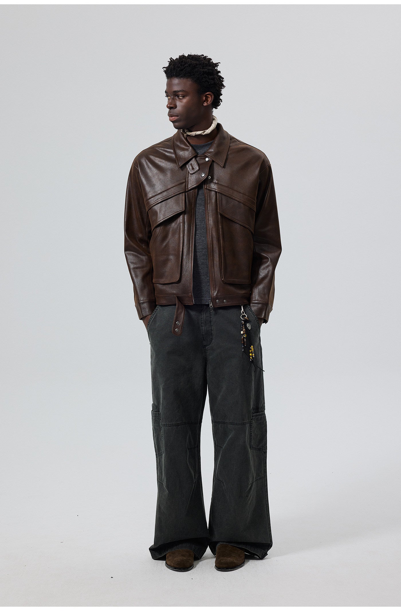 PU Material Oversized Leather Jacket