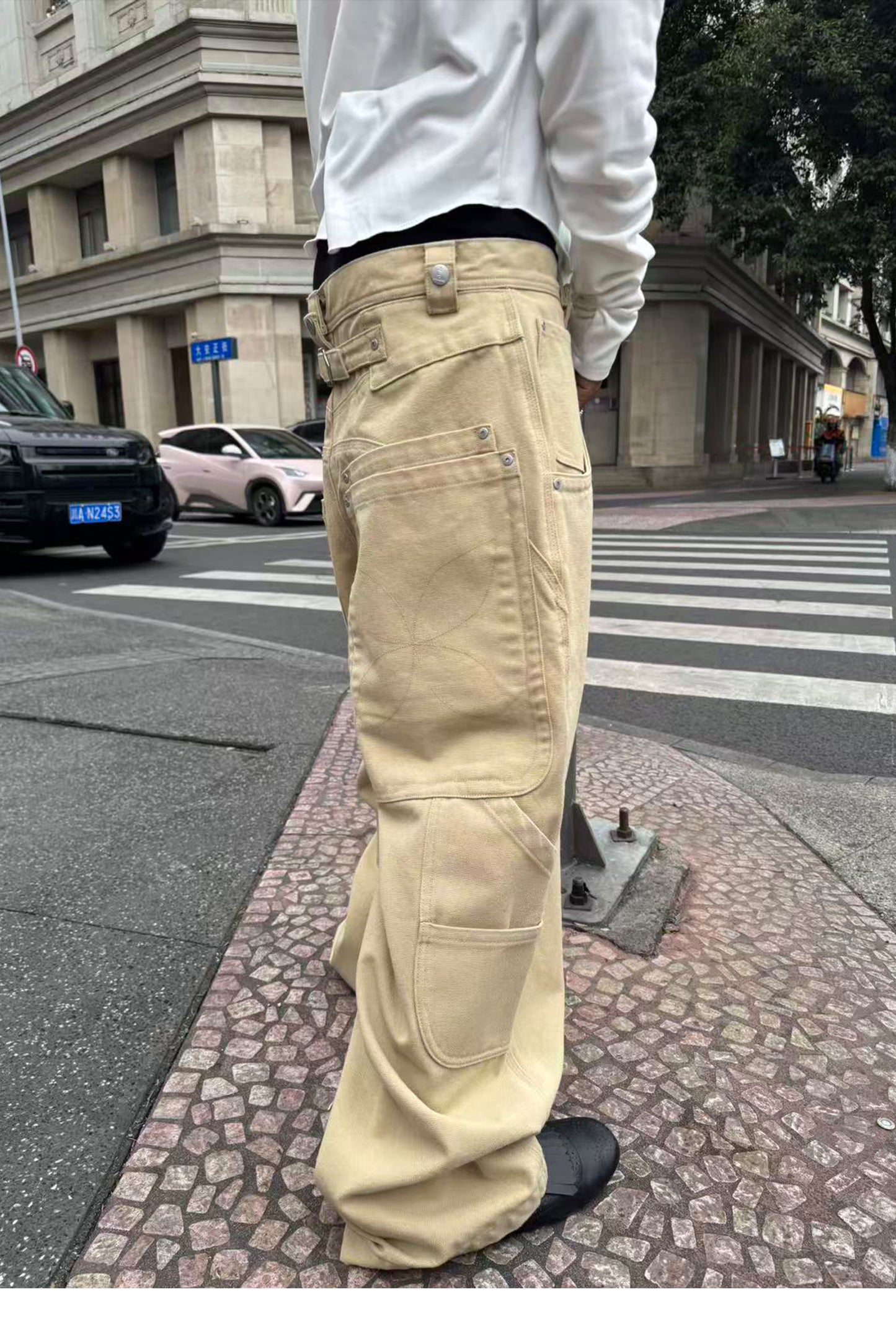 배기 캔버스 카고 팬츠