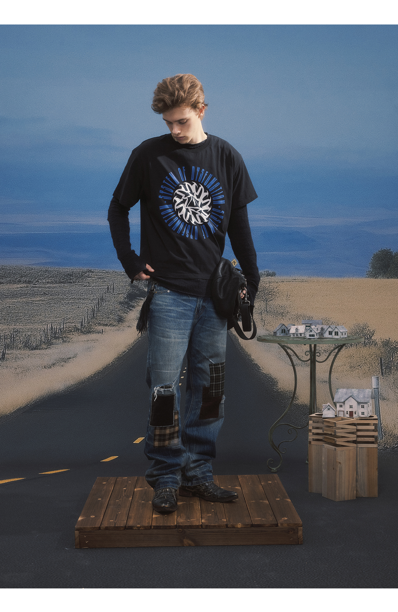 Patchwork Denim Pants