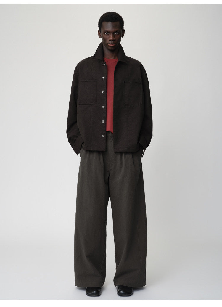 3D Cut A-Line Wide-Leg Pants