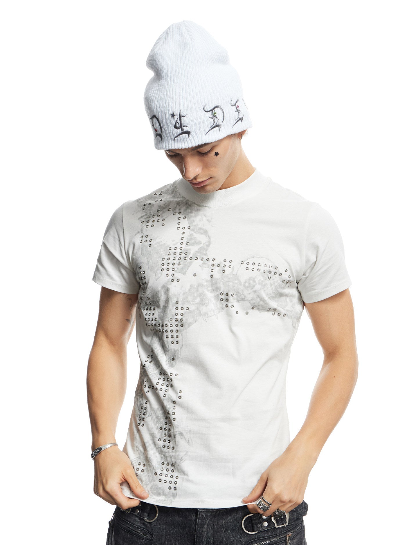 Street Style Slim-Fit Round-Neck T-Shirt
