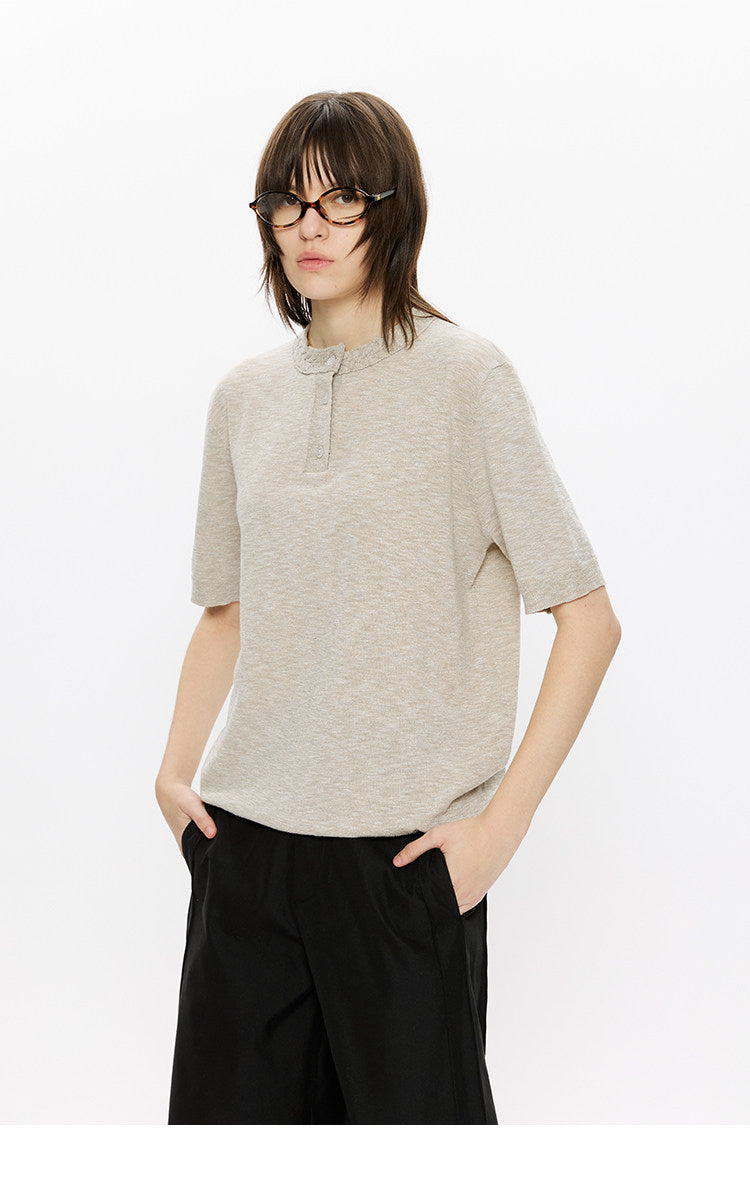 Relaxed-Fit Knit Casual Shirt