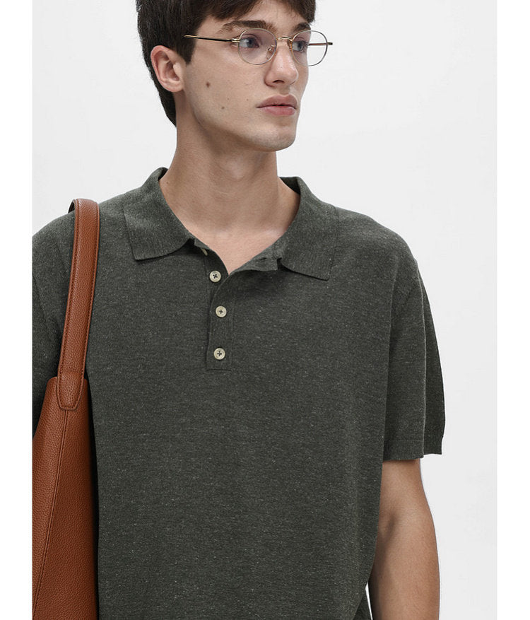 Simple Knit Polo Shirt