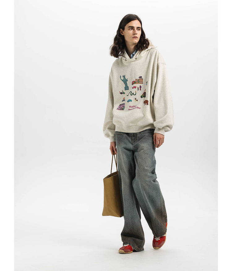 Three-in-one printed sweatshirt