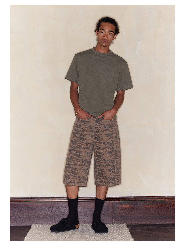 Camouflage mid-length pants