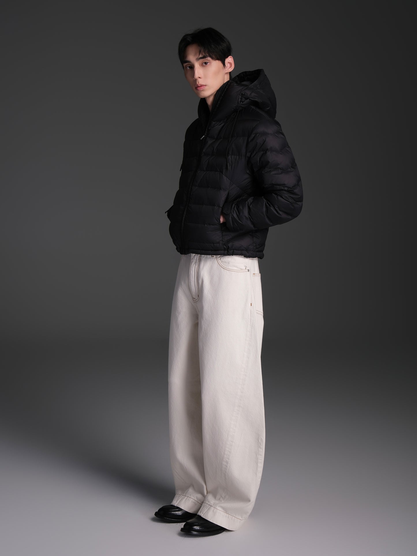 Deconstructed Ribbed Down Jacket