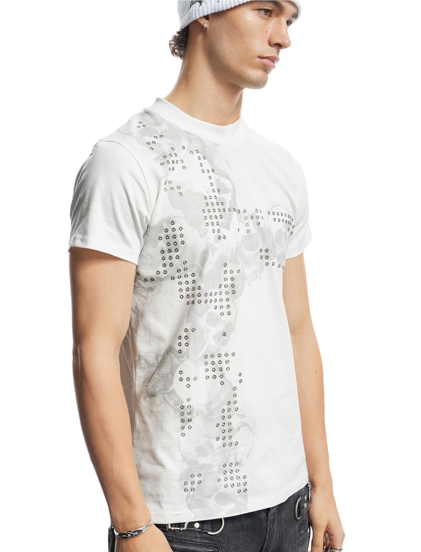 Street Style Slim-Fit Round-Neck T-Shirt
