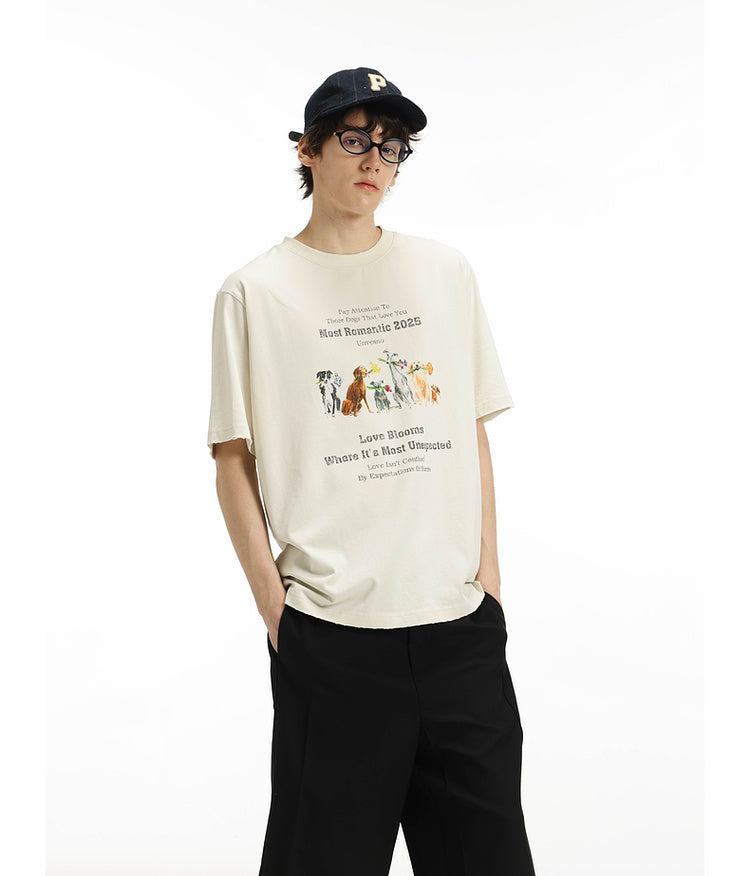 Washed printed T-shirt