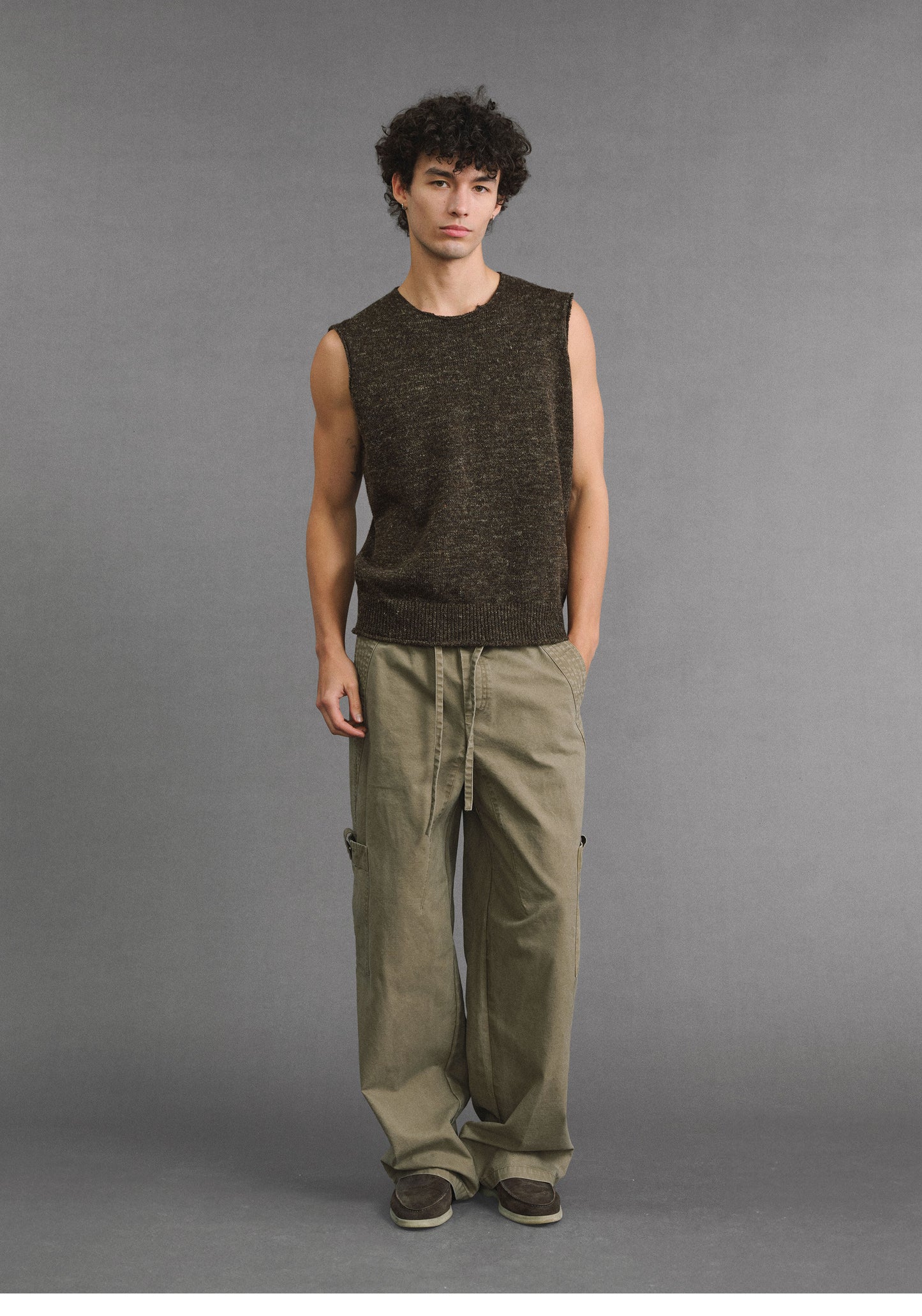 Accordion-Pocket Casual Pants