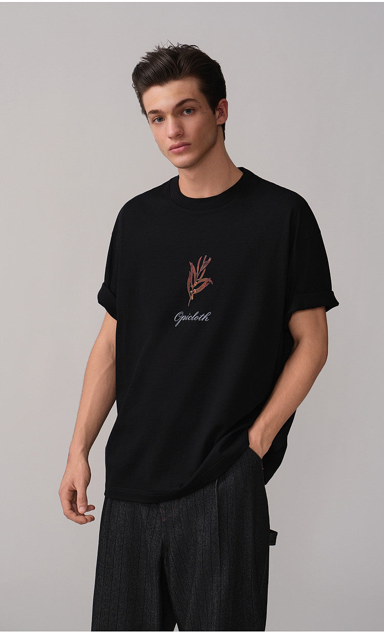 Round-Neck Drop-Shoulder T-Shirt