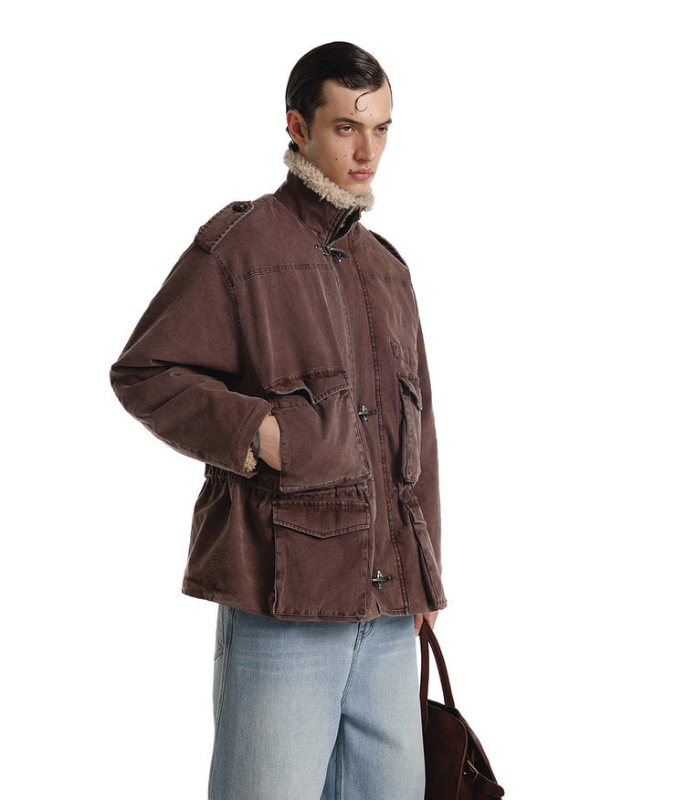 Airplane Button Multi-Pocket Jacket