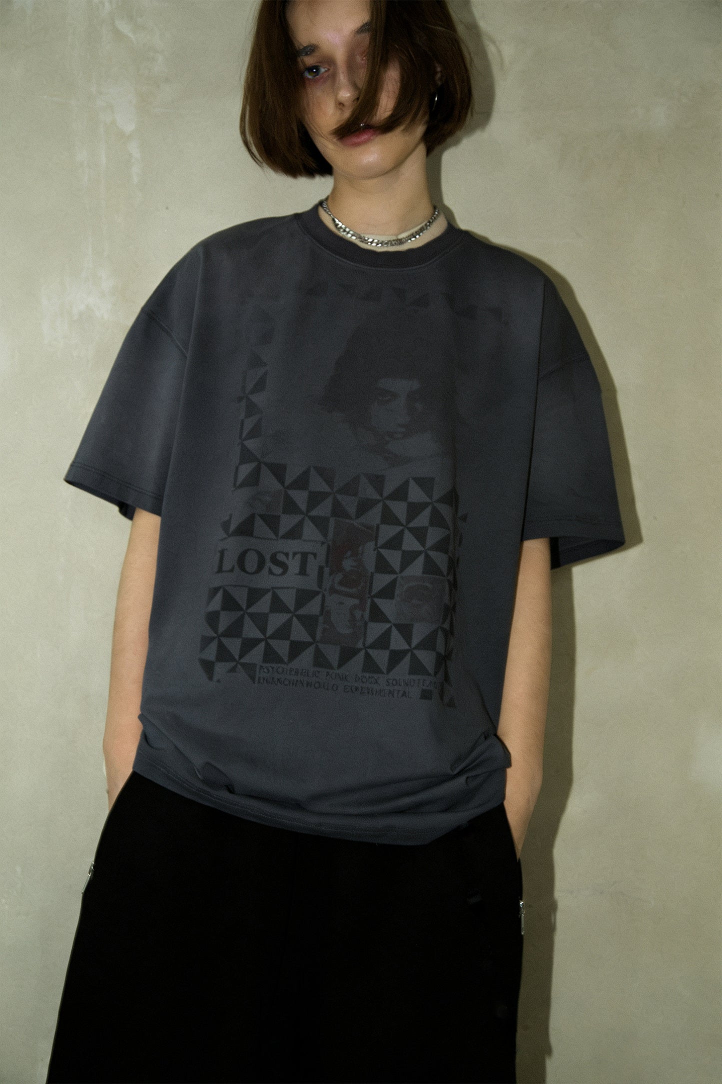 Distressed Distressed-Look Print T-Shirt
