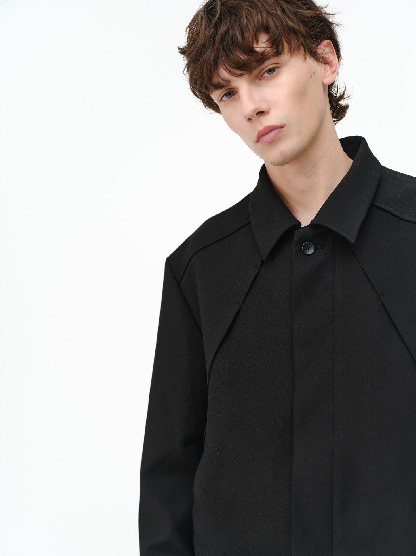 Deconstructed Straight-Shoulder Jacket