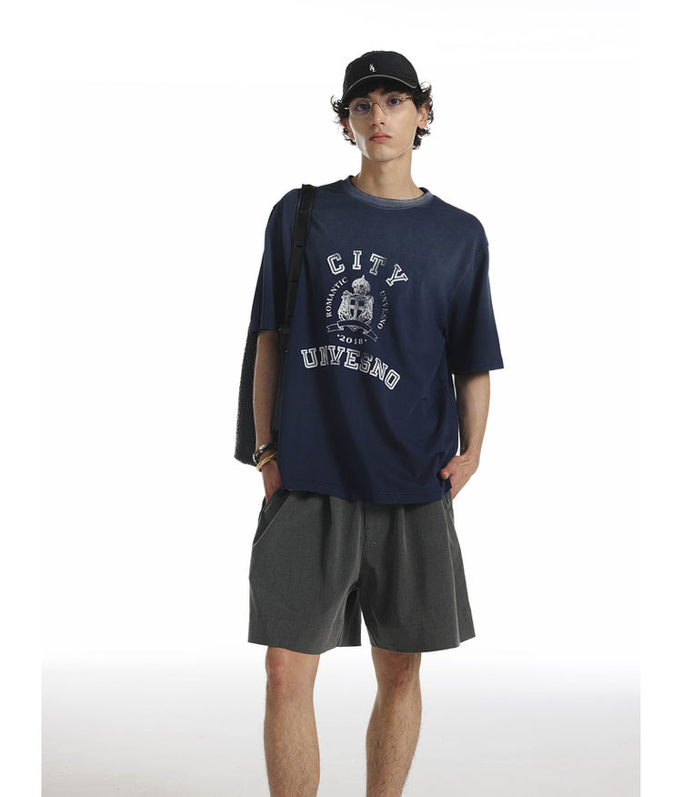 Gradation Damage Processing T-shirt