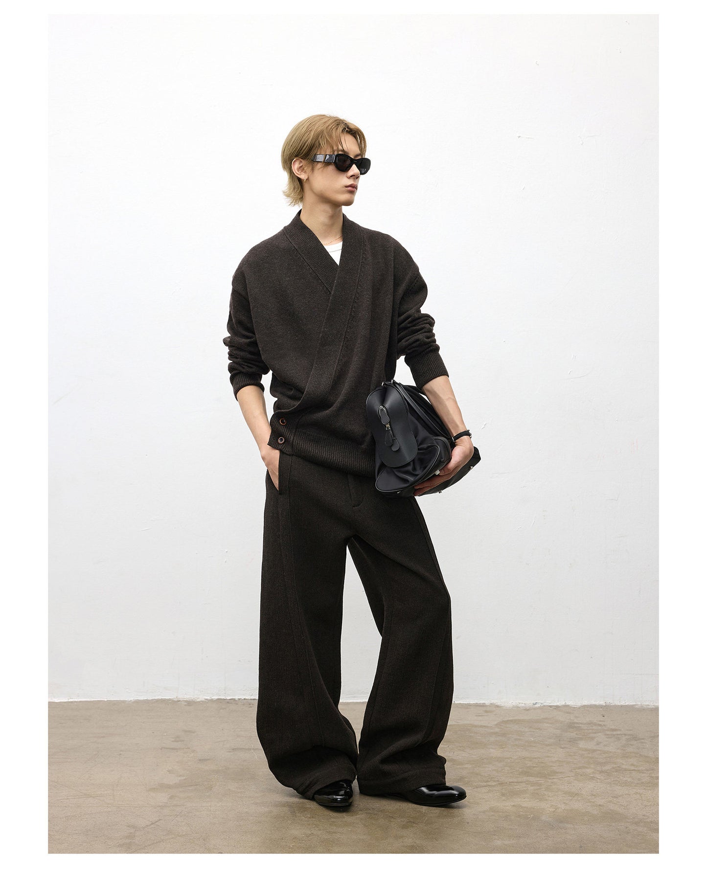 Wool-Blend V-Neck Cardigan