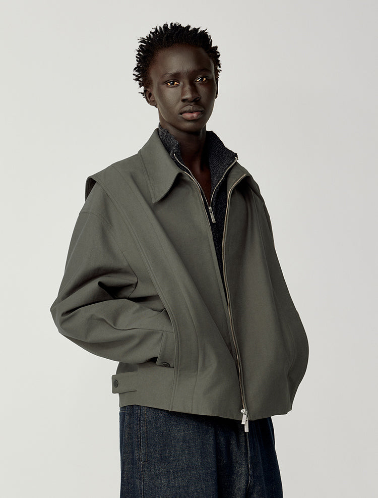 Wide Double-Zipper Jacket