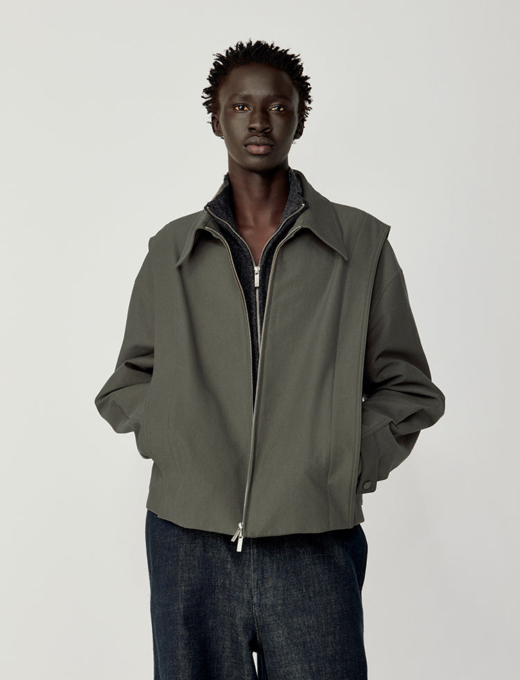 Wide Double-Zipper Jacket